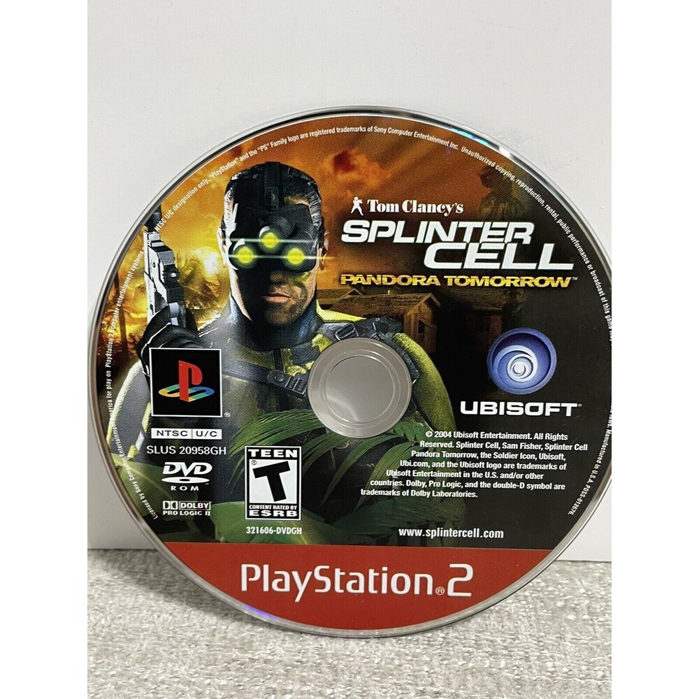 Tom Clancy's Splinter Cell: Pandora Tomorrow Sony Playstation 2 Ps2 Disc Only